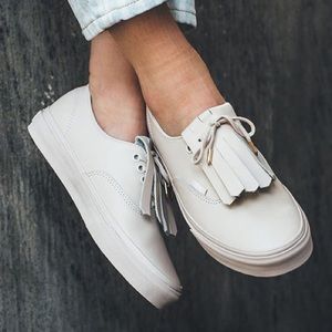 Vans Leather Fringe Shoes - Pale Nude Pink